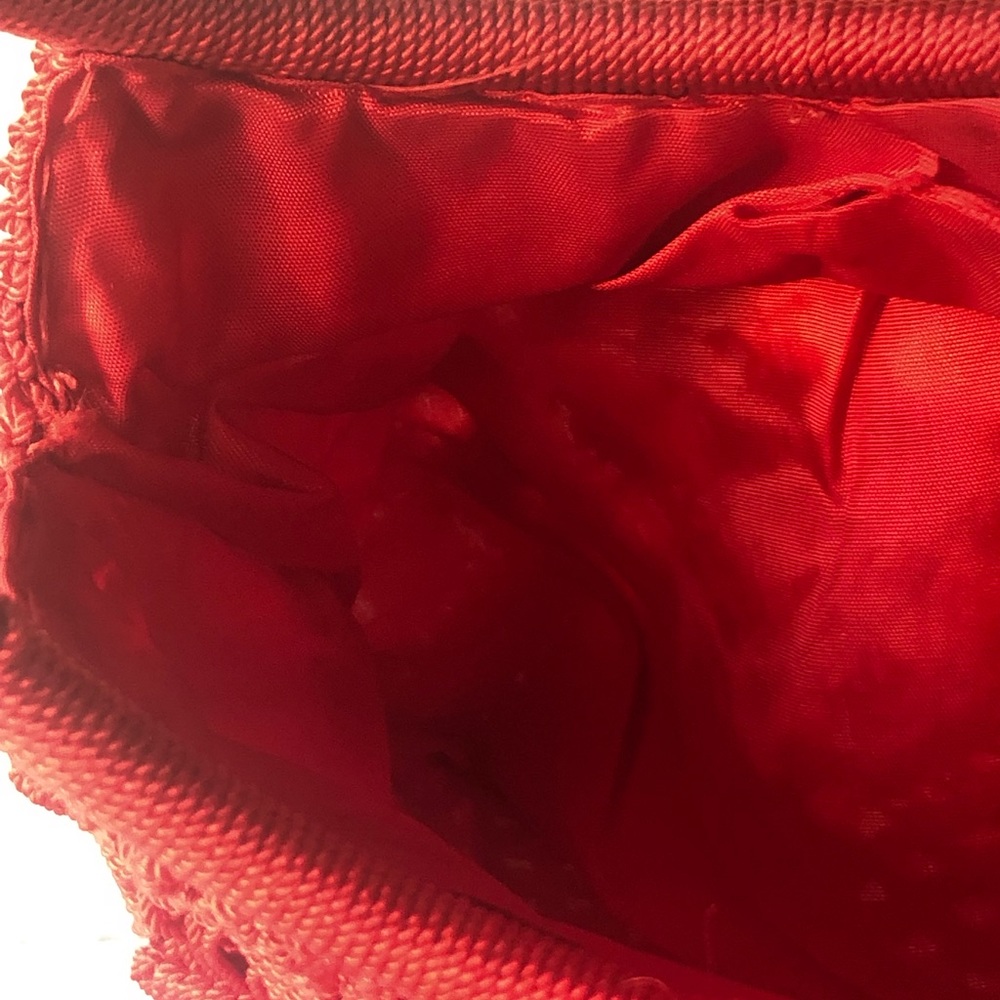 Macrame Crochet Handbag red - Picture 6 of 9
